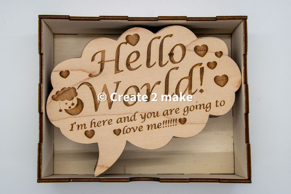 Thumbnail: Baby Milestone Wooden Keepsake Box – Laser Engraved and Laser Cut | Designed by