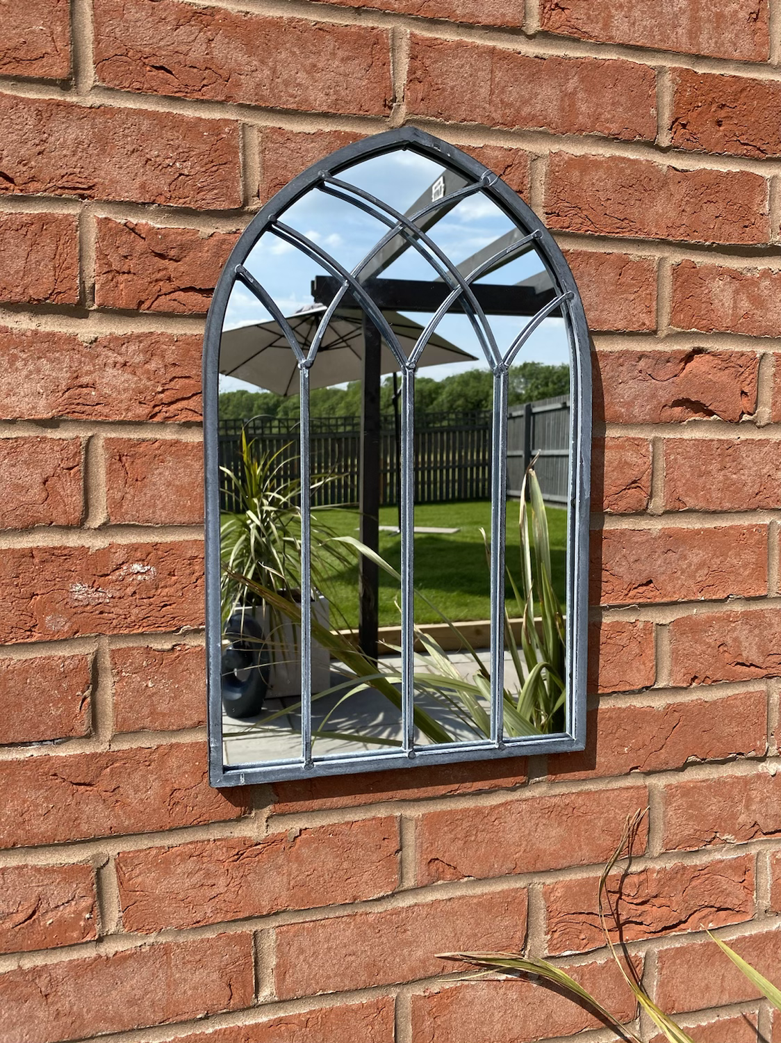 Small Gothic Garden Mirror 48cm