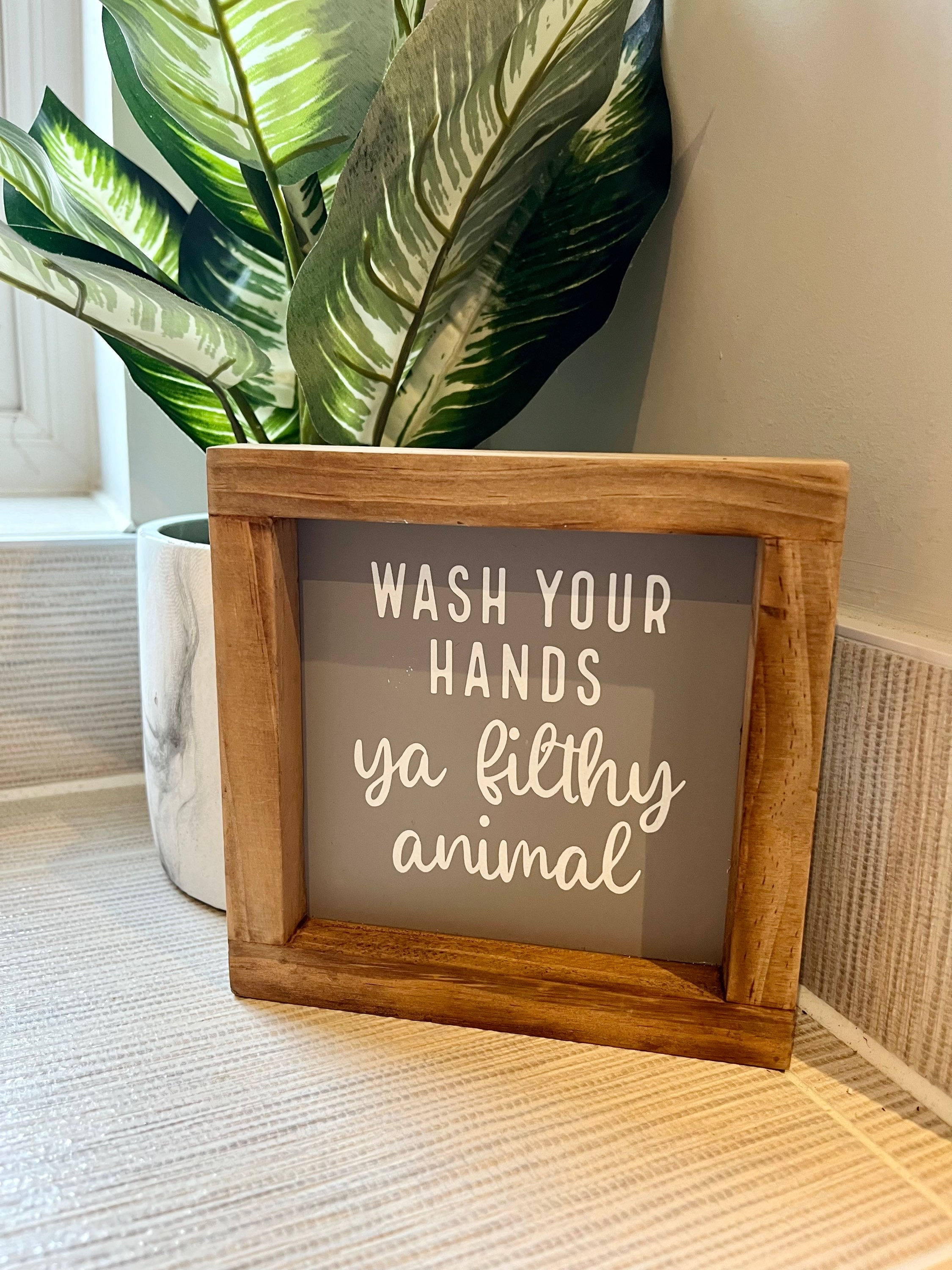 Wash Your Hands Wooden Plaque