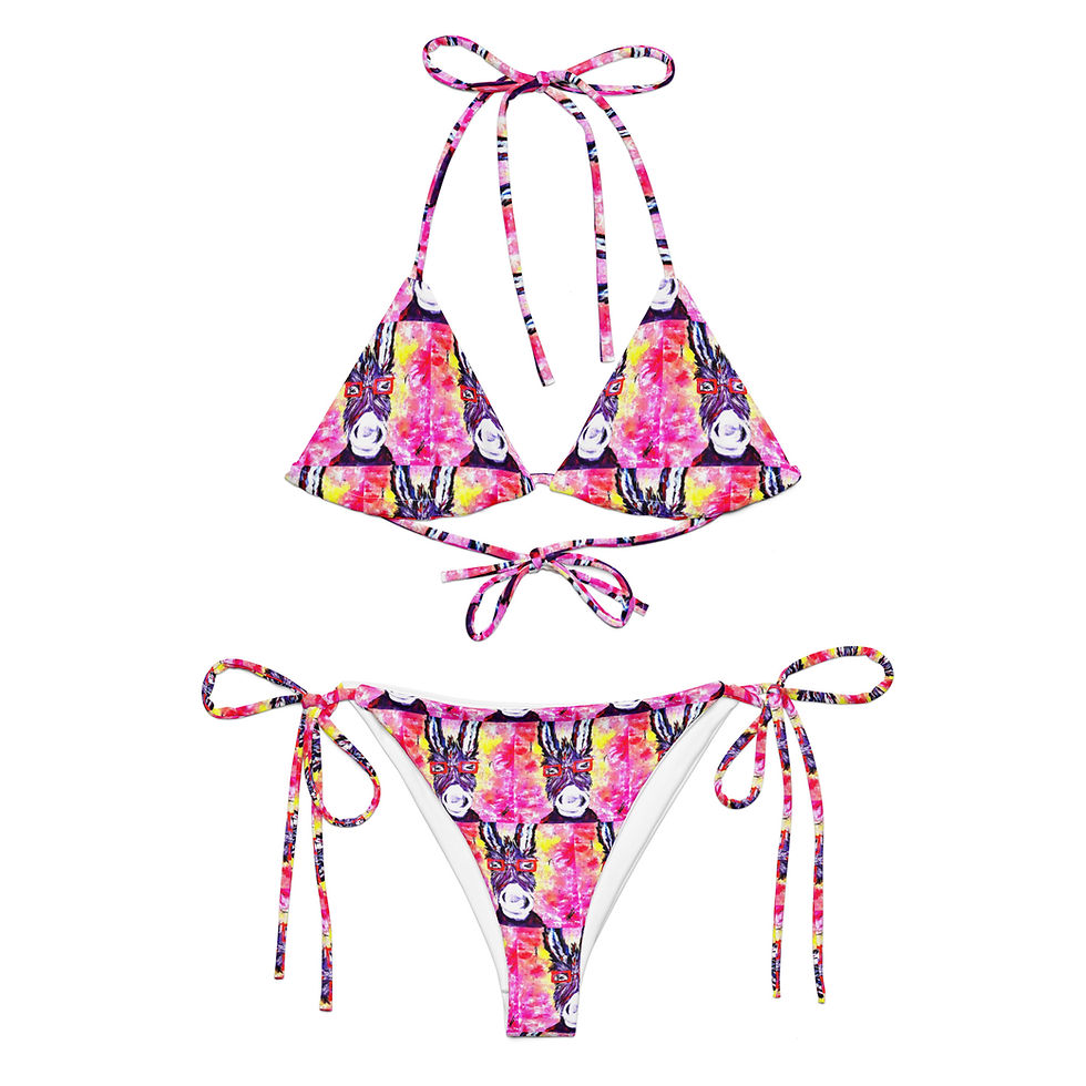 INTO THE SUMMER All-over print recycled string bikini