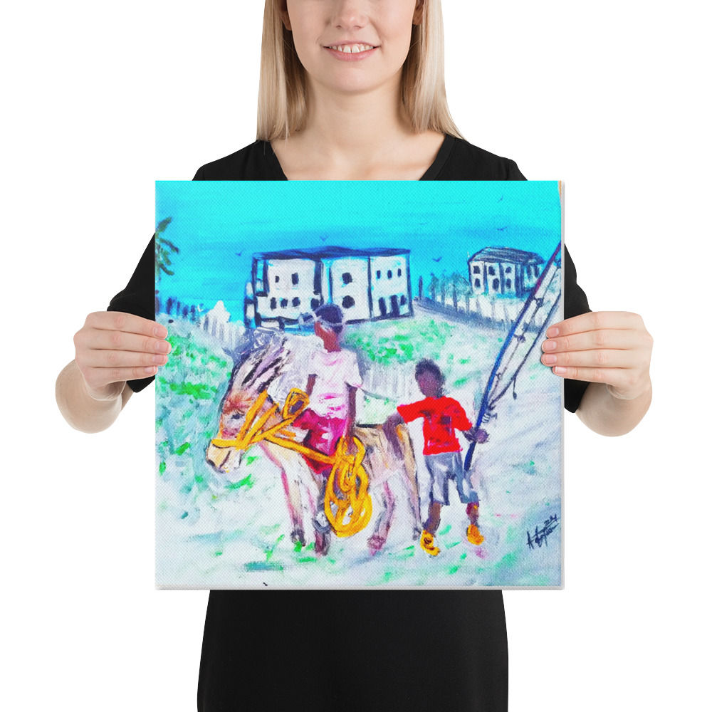 16" X 16" Fisher boys Grand Turk Canvas print