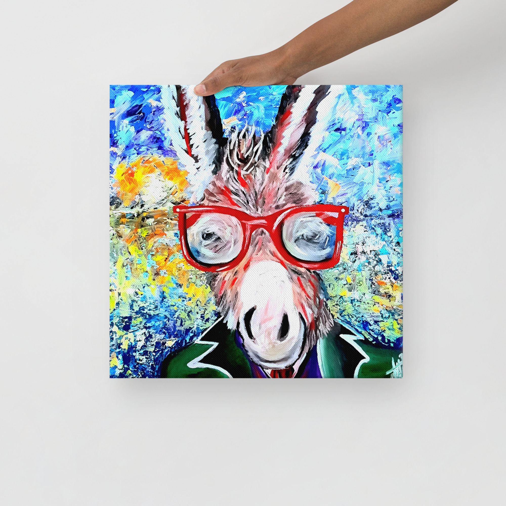 DONKEY in the Horizon Thin canvas 16" x 16"