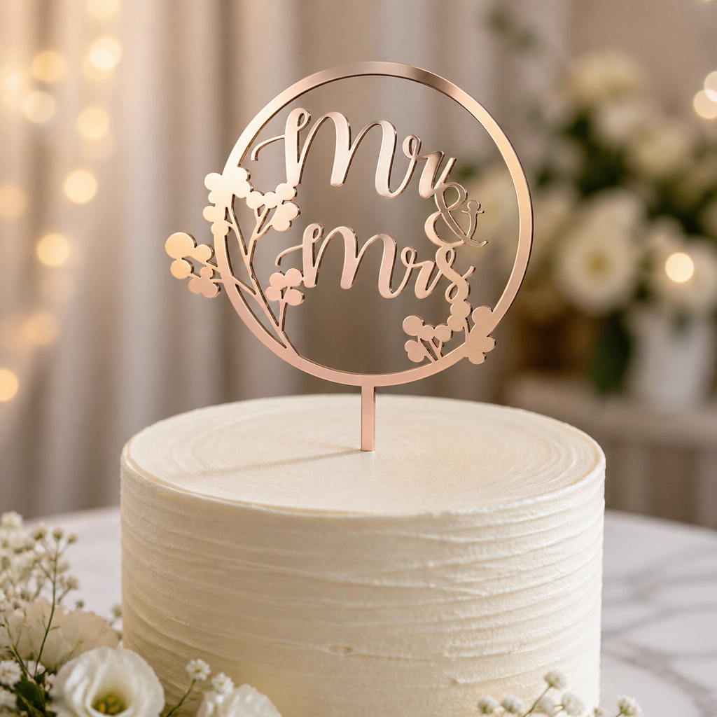 Mr & Mrs Wedding Cake Topper