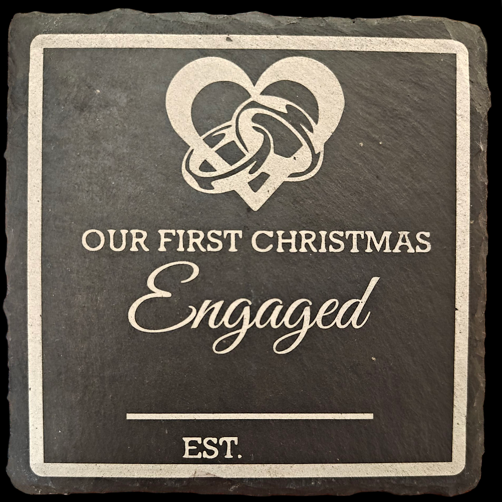 Christmas Engagement Slate Coasters