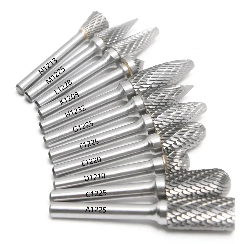 1pc 1/4" 6mm Shank 12mm Diameter Carbide Rotary File Double Cut Rotary Burr 8m