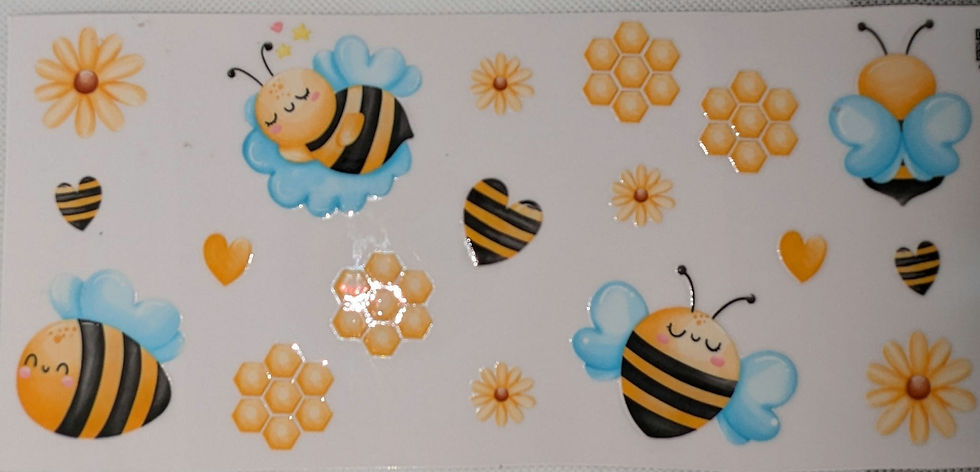 Thumbnail: Glass drinking cup with bee's or cat applied 