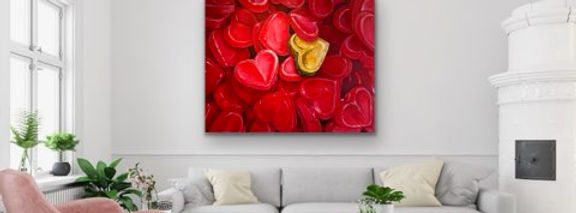 Heart of Gold painting in situ on lounge wall
