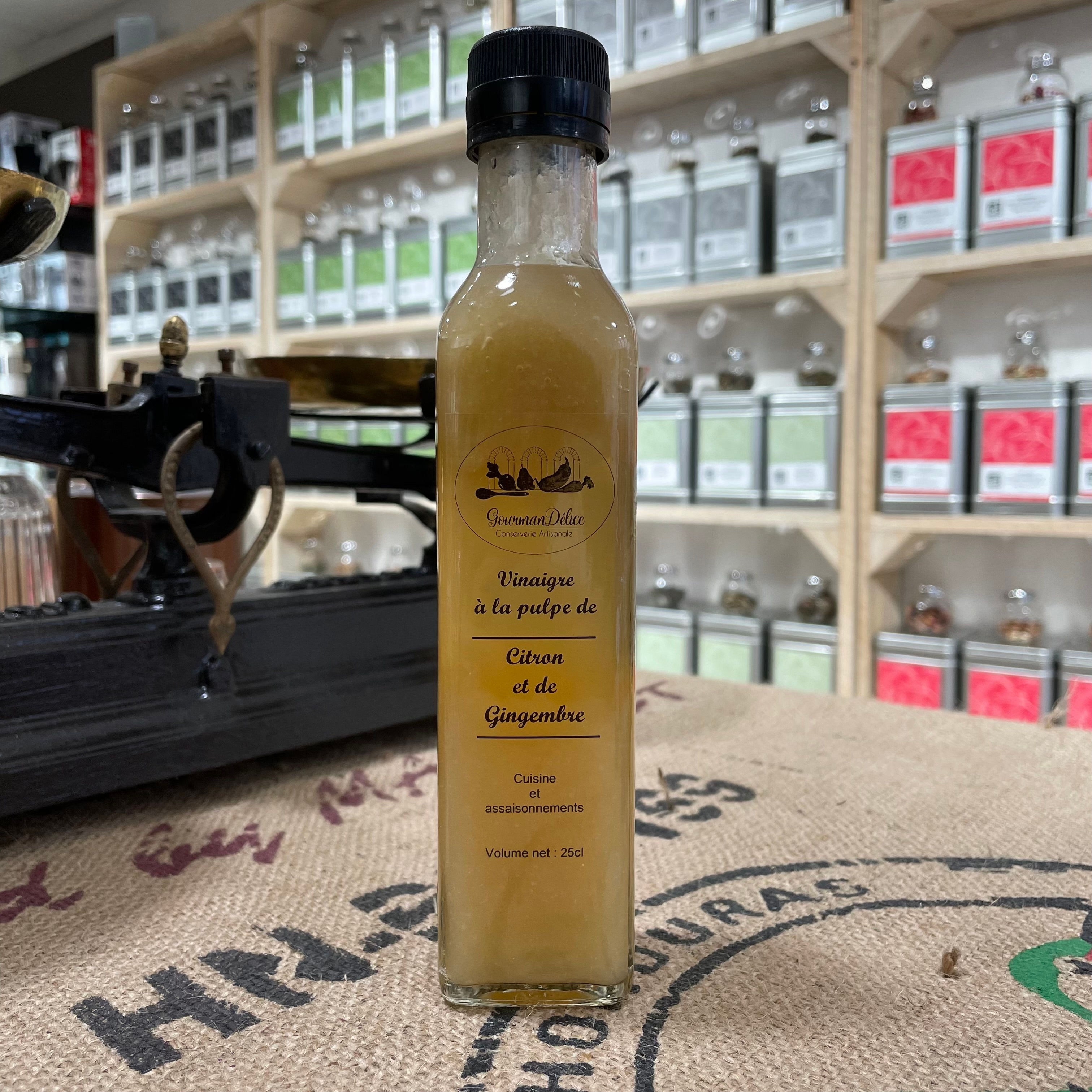 Vinaigre à la pulpe de citron et de gingembre