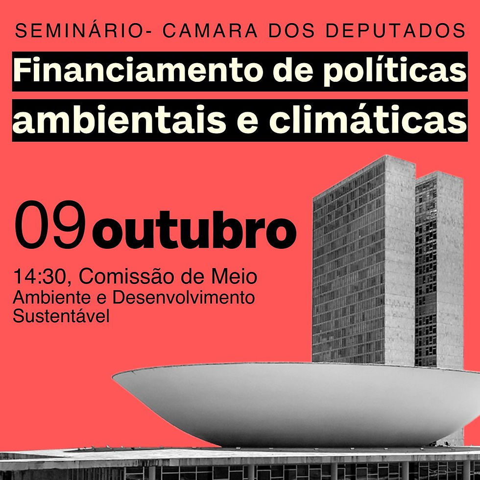 Seminário sobre financiamento das políticas públicas socioambientais – Meio Ambiente