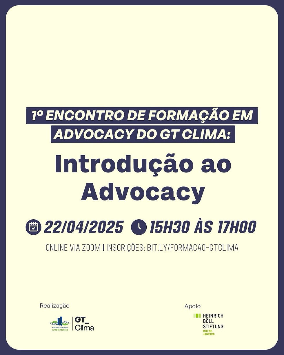 Oportunidade - Formação em Advocacy