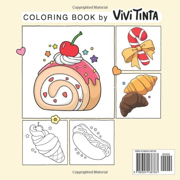 Food & Sweet: Cute and Easy Coloring Book, Vivi Tinta - Imagem 2