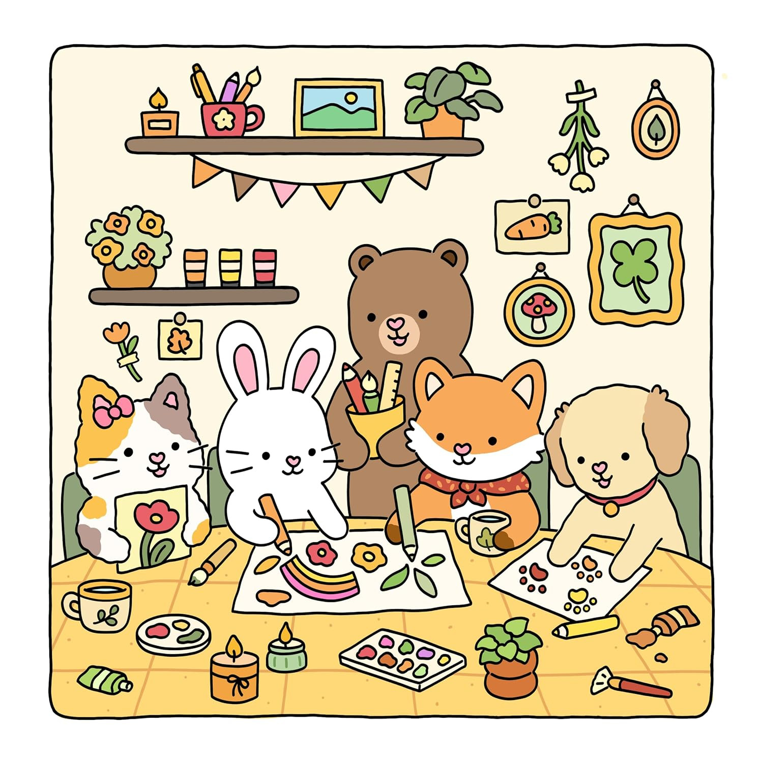 Fuzzy Hygge Cute and Cozy Coloring, Vivi Tinta - Imagem 3