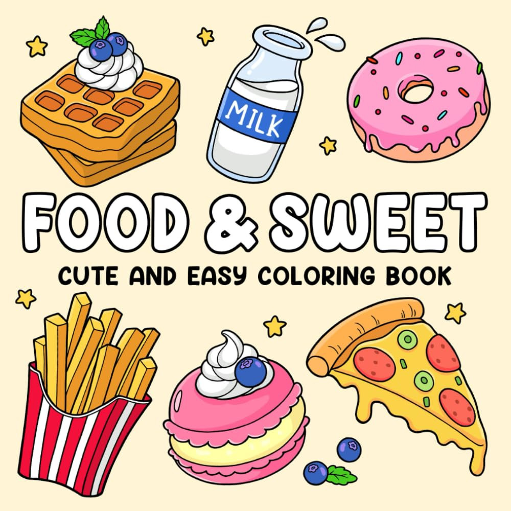Food & Sweet: Cute and Easy Coloring Book, Vivi Tinta