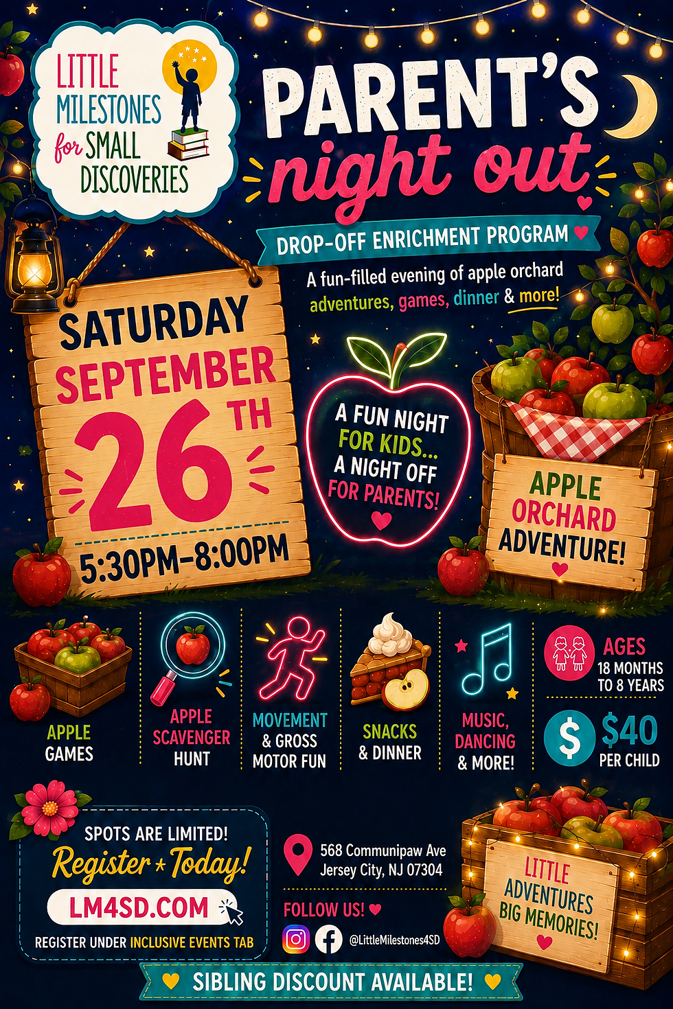 Parents’ Night Out: Apple Orchard Adventure 🍎✨
