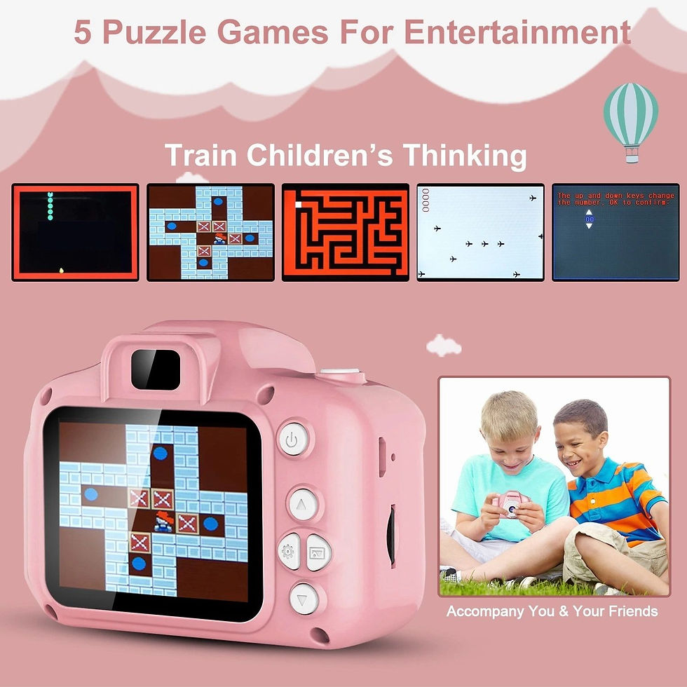 Thumbnail: Kids Digital Camera w/ 2.0' Screen 12MP 1080P FHD Video Camera 4X Digital