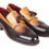 Thumbnail: Paul Parkman Kiltie Tassel Loafer Beige & Brown (ID#KT57BJ)