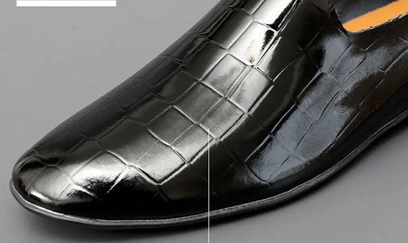 Thumbnail: Bright men's beanie shoes Soft leather loafers slip-on casual shoes Fashion 