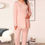 Thumbnail: Shopymommy 1501 Lace Maternity & Nursing Pajamas Powder