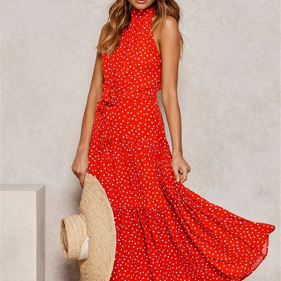 Thumbnail: Women's Dreses Halter Strapless Neck Floral Print Summer Vacation Dresses