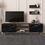 Thumbnail: TV Stand LAMBERT Walnut - Black Marble Effect 180x40x50cm