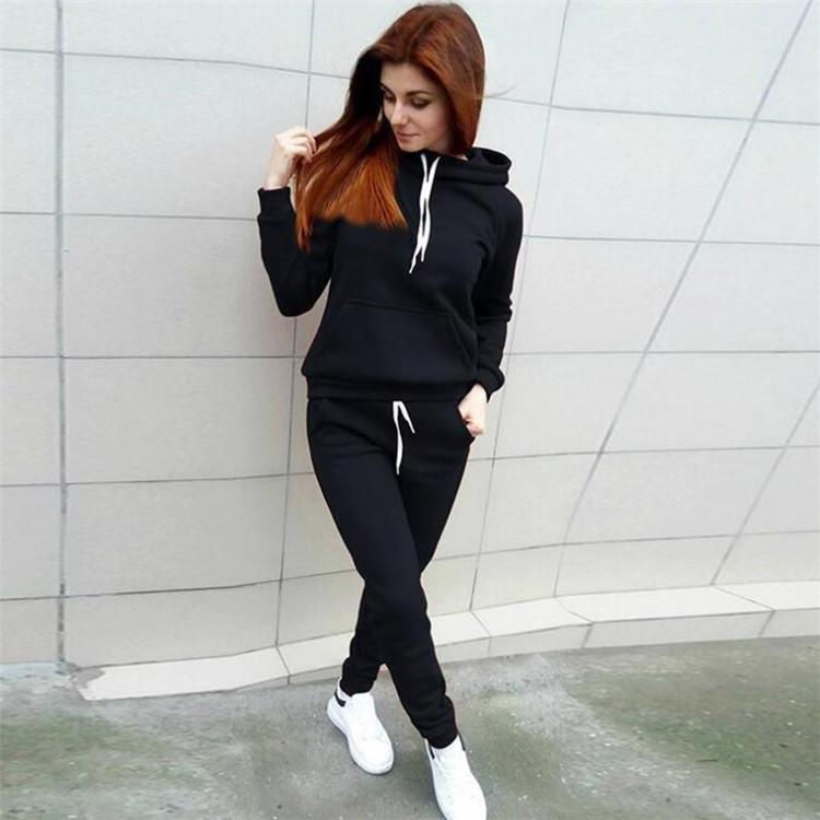 Thumbnail: Sport Suit Women Autumn Winter Tracksuits Wine Pullover Top Shirts