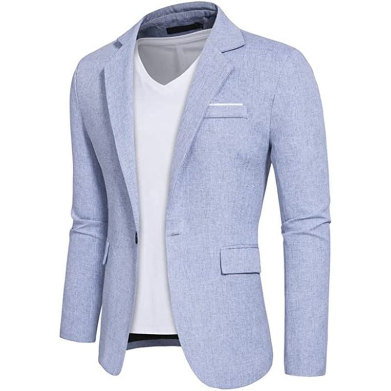 Thumbnail: Mens Casual Blazers 1 Button Slim Fit Suit Jackets Lightweight Sport Coats