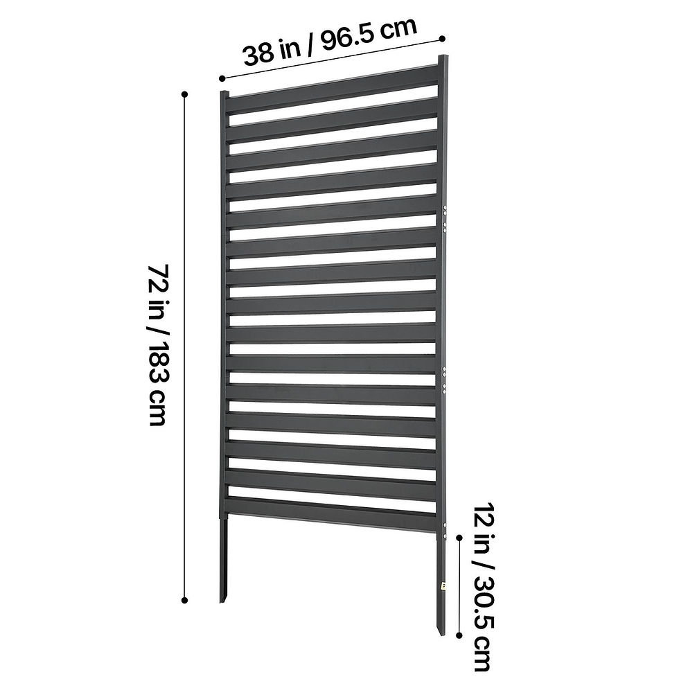 Thumbnail: Metal Privacy Screen, 38" W xnd Stakes & Panel Height Adjustable