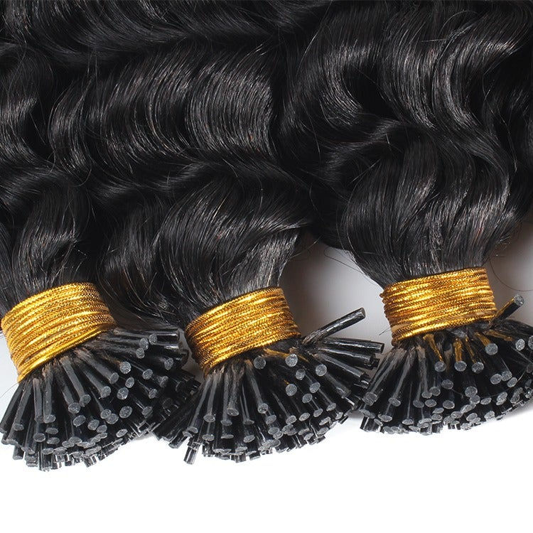 Thumbnail: Brazilian Deep Wave Human Hair i Tip Microlinks Bulk Braiding Human Ha