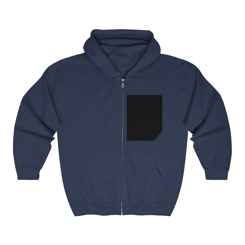 Thumbnail: Mens Faux Black Pocket Heavy Blend Zip Up Hoodie