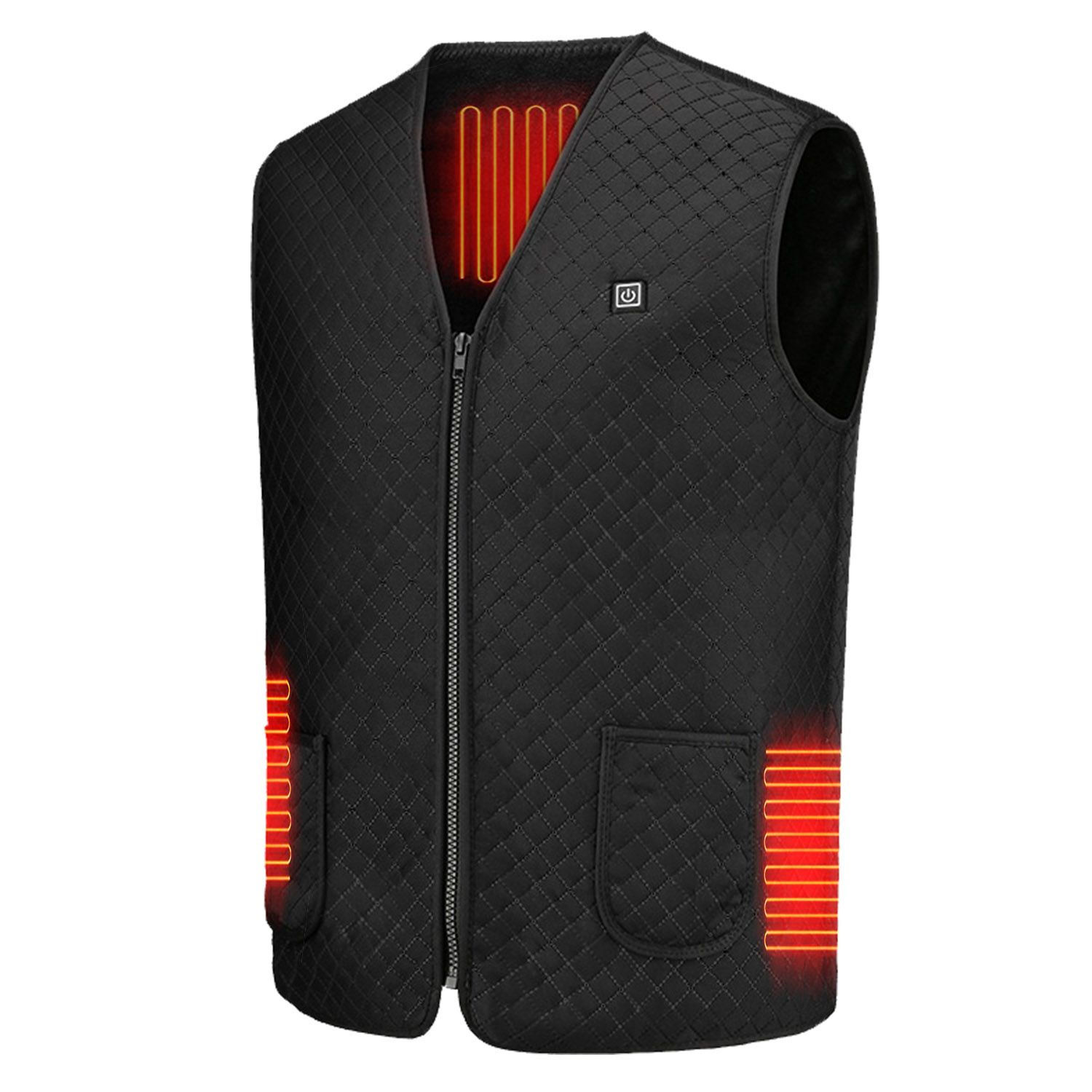 Unisex Black Heat Jacket Vest 3 Heating Gear Adjustable USB HFor Men Women