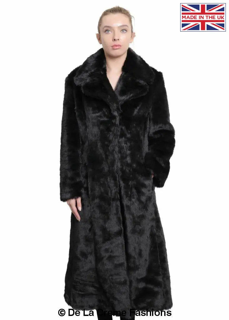 Thumbnail: De La Creme - Womens Faux Fur Long Coat