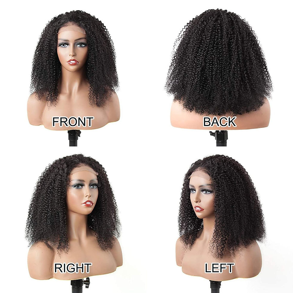 Thumbnail: 180% Density Full 4x4 Transparent Lace Front Afro Kinky Curly Human Ha