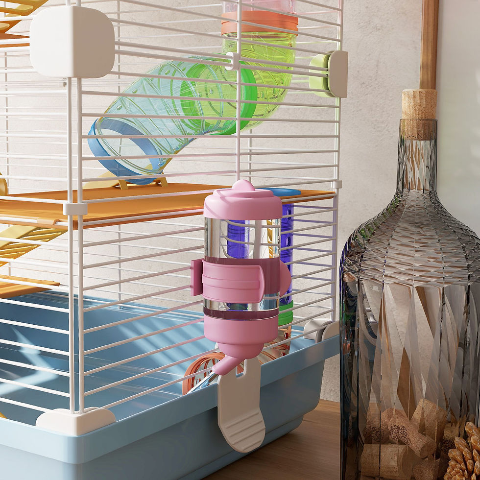 Thumbnail: 5-Tier Hamster Cage, Portable Animal Travel Carrier with Exercise Wheels