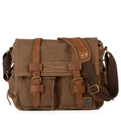 Thumbnail: Canvas Leather Fashion Messenger Bag For Men