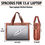 Thumbnail: Leather Woman Laptop Handbag Large Tote Bag with Zipper