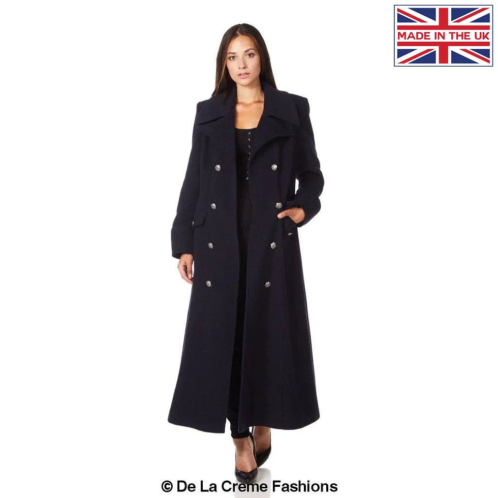 Thumbnail: Wool Blend Double Breasted Maxi Coat (2004-WOOL)