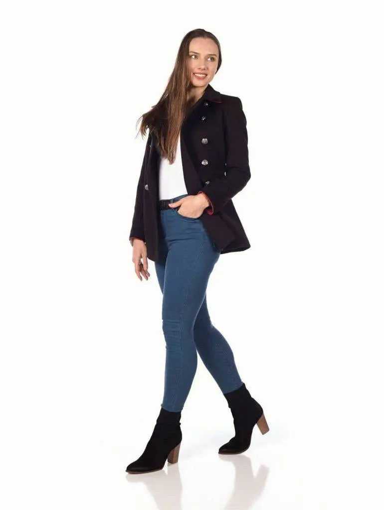 Thumbnail: De La Creme Womens Military Style Pea Coat