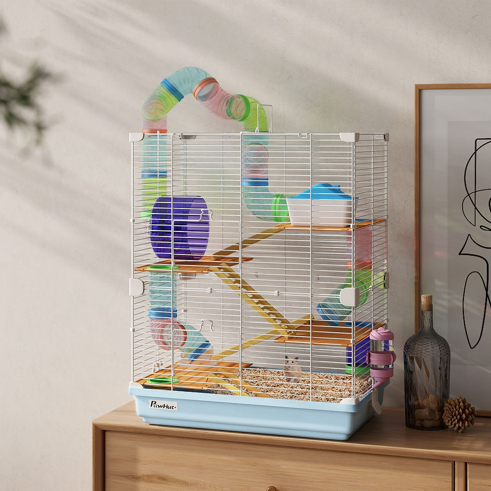 Thumbnail: 5-Tier Hamster Cage, Portable Animal Travel Carrier with Exercise Wheels