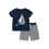 Thumbnail: Summer Baby Kids Boys Sailboat Cartoon Pattern T-Shirt And Striped