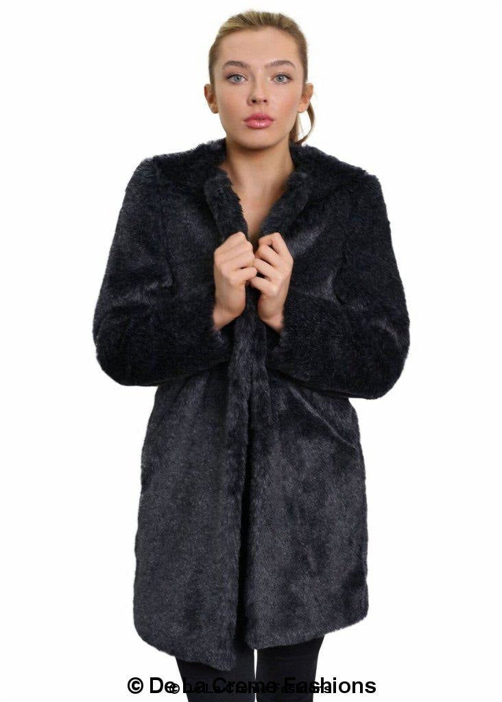 Thumbnail: De La Creme Womens Faux Fur Classic Coat