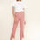 Thumbnail: Women's Fringe Trim Slit Hem Gingham Pants in Red Gingham