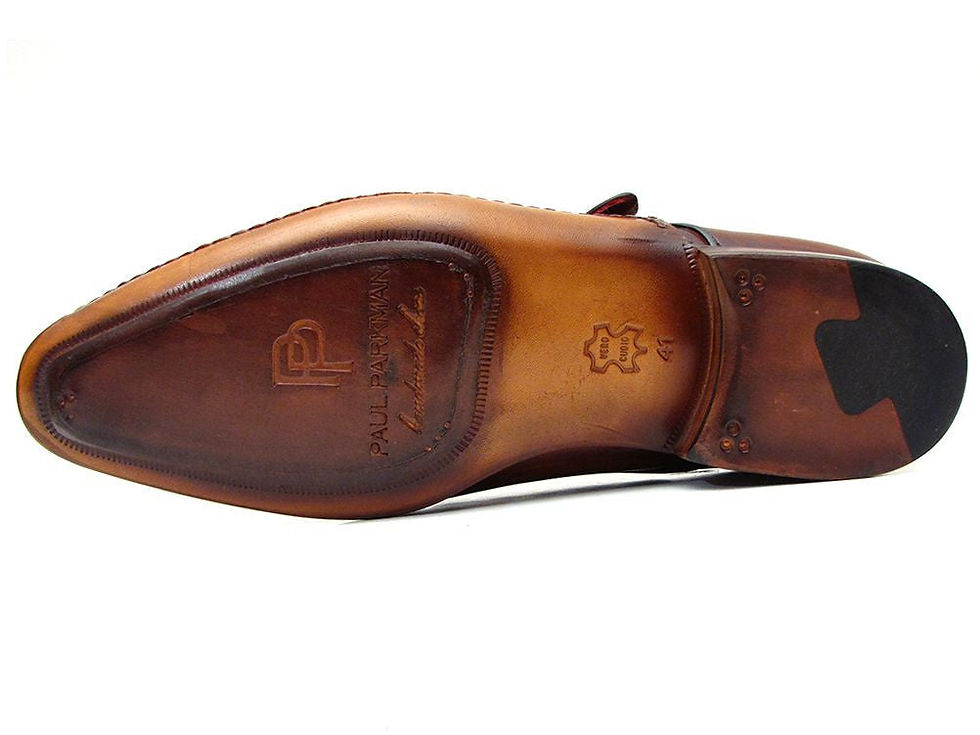 Thumbnail: Paul Parkman Men's Single Monkstraps Brown Leather (ID#69V5E)