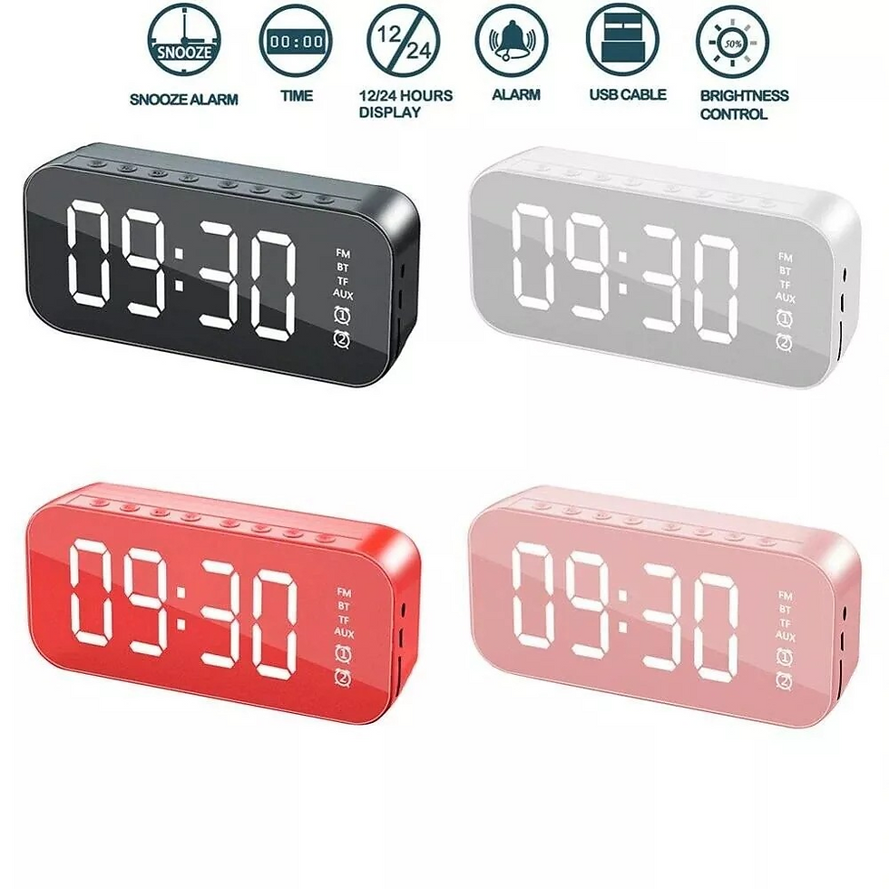 Thumbnail: LED Display Alarm Clock Wireless Bluetooth Speakers