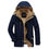 Thumbnail: Mens Hooded Winter Parka Coat with Inner Fleece