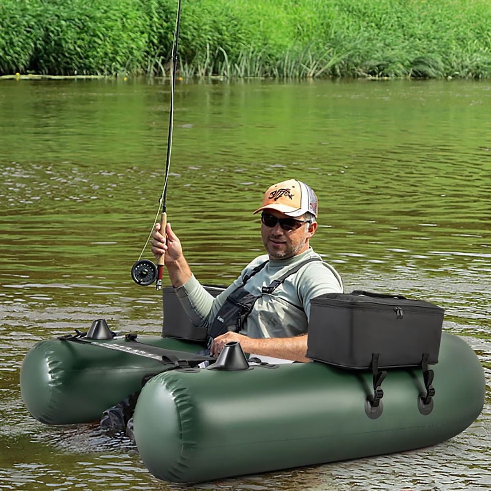 Thumbnail: Inflatable Fishing Float Tube for Angling with Fish Ruler and Angling Base
