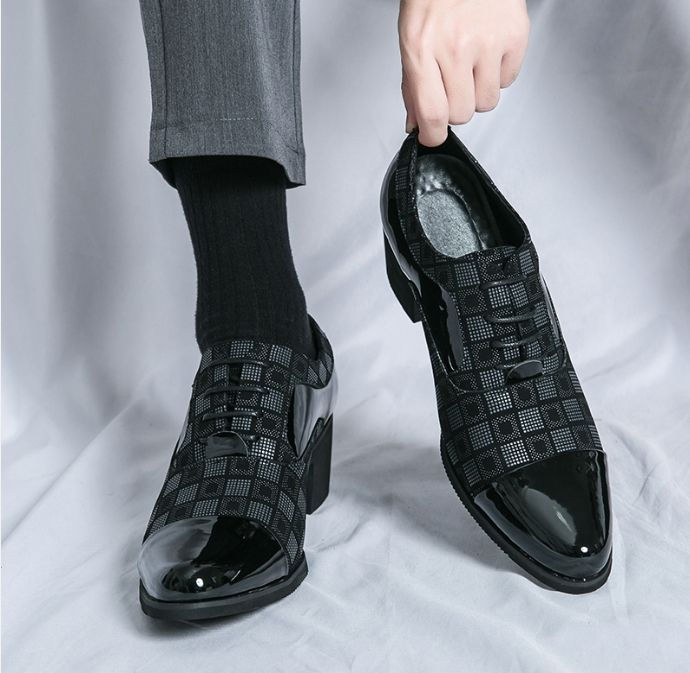 Thumbnail: New men's large size increase business formal pointed