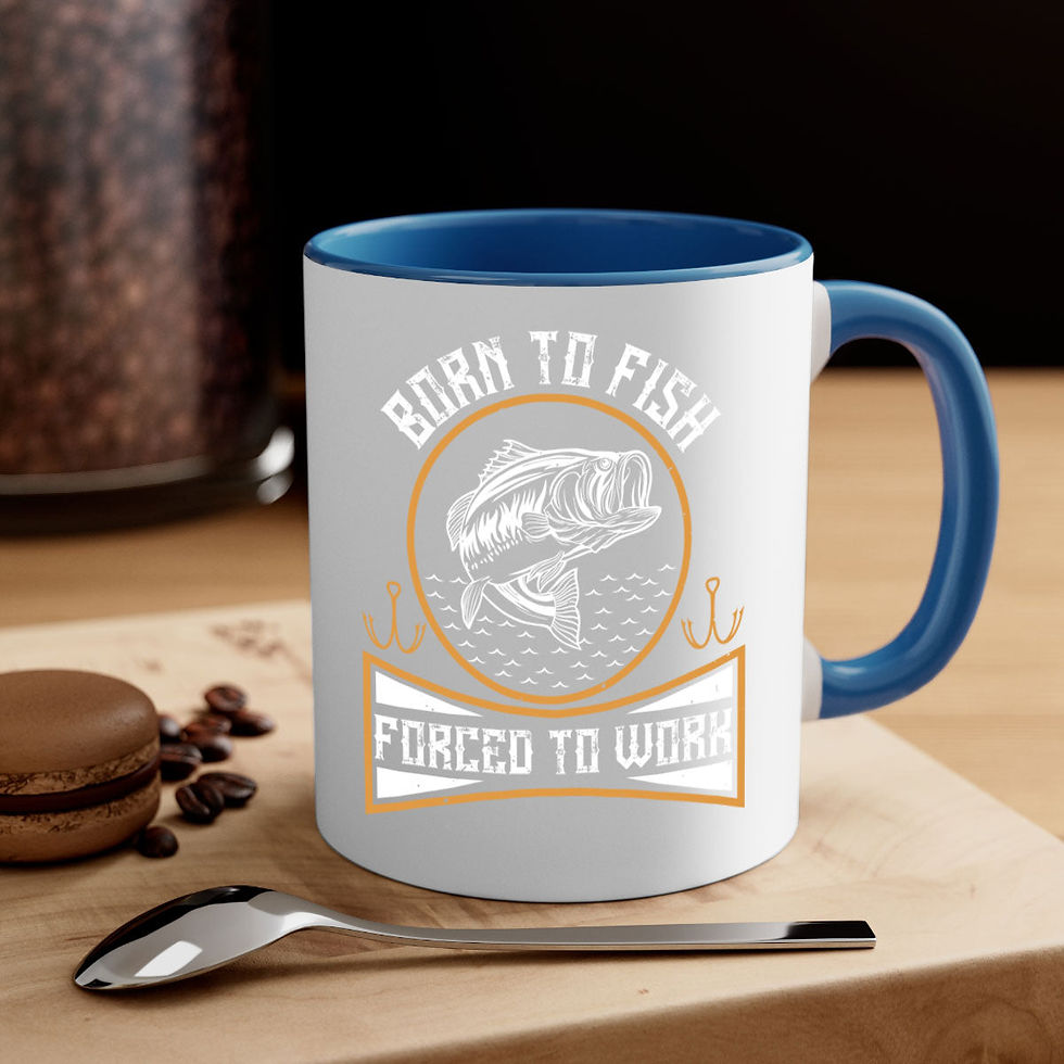 Thumbnail: born to fish forced to work 256#- fishing-Mug / Coffee Cup
