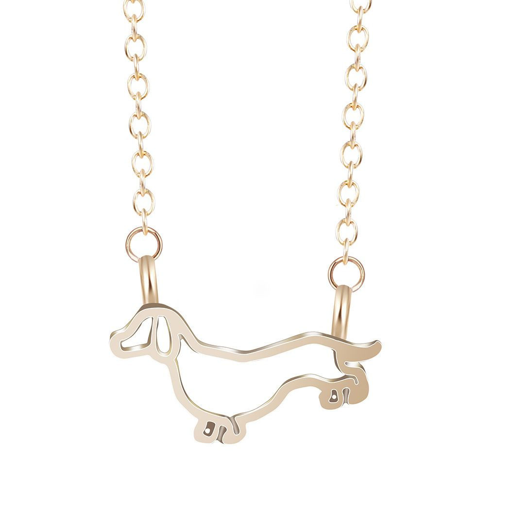 Hollow Animal Dog Necklace Dachshund Pendant Women's