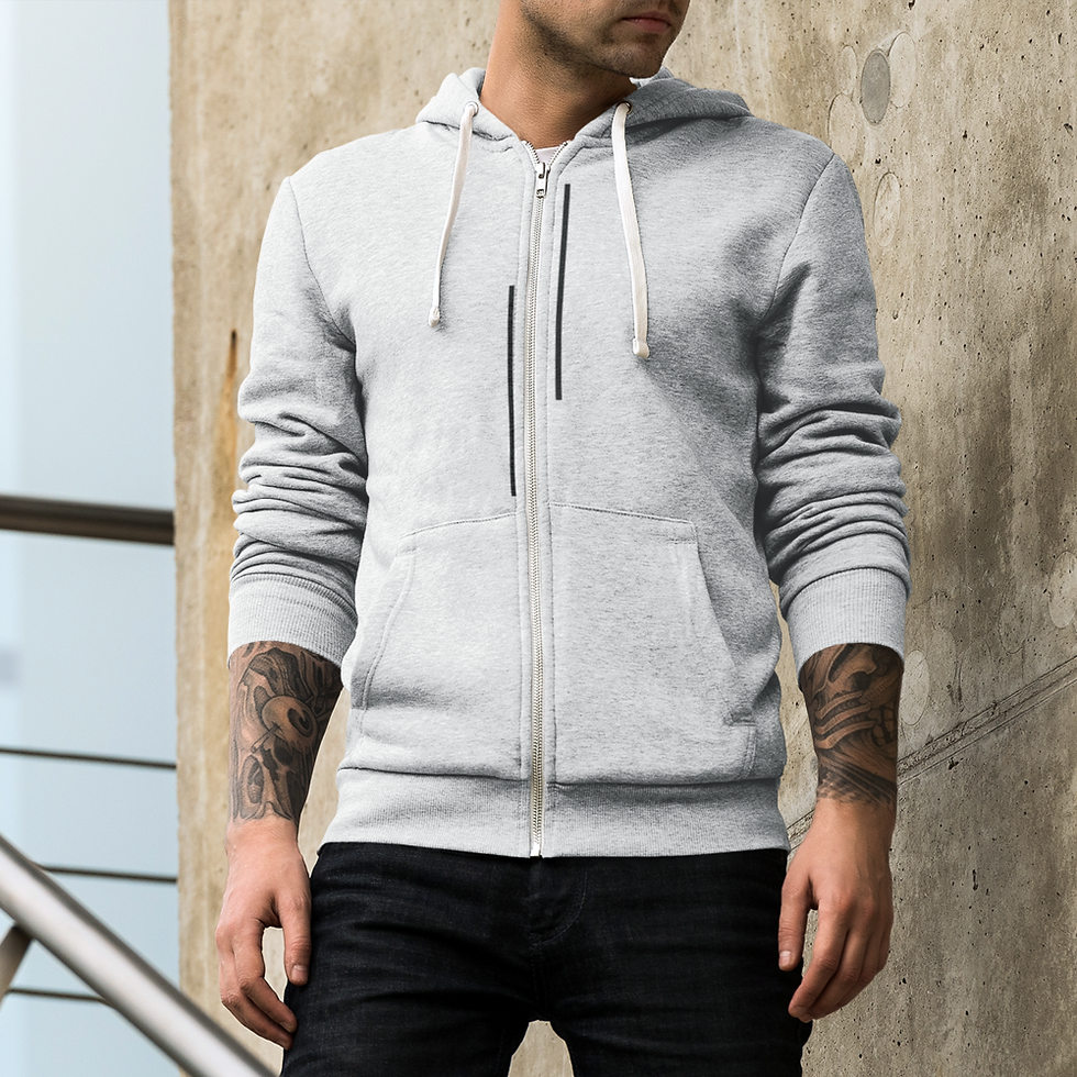 Thumbnail: Mens Unmatched Stripes Zip Up Hoodie