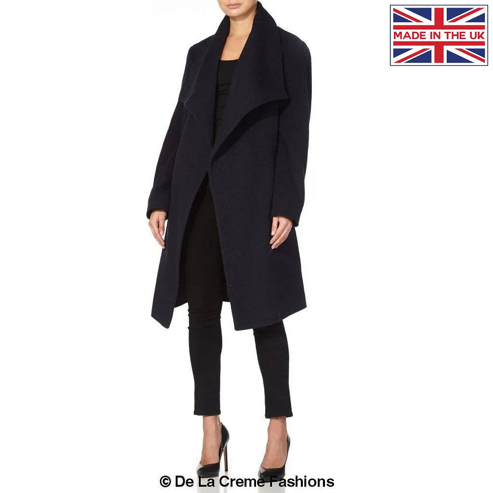 Thumbnail: De La Creme Womens Wool Blend Large Lapel Duster Coat